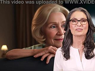 European mom and stepson enjoy playing football together. ⚽