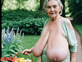 Busty vintage classy grandmother huge saggy tits granny plump fat natural tits