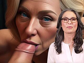 European mom and stepson enjoy playing football together. ⚽