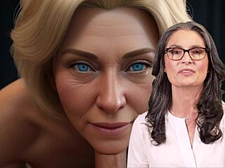 European mom and stepson enjoy playing football together. ⚽