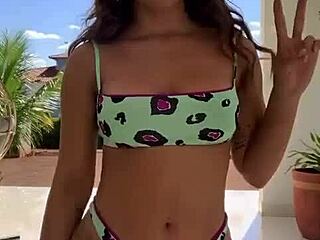 Brazilian hottie with bouncy assets jumps out wildly! 😏🍑