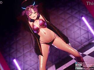 Yuka's dynamic hip swing dance. Standard version with boobs bouncing.