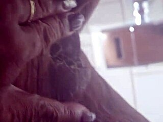 Bold Ebony Granny Pissing Wildly at Highway Rest Stop