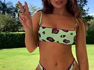 Brazilian hottie with bouncy assets jumps out wildly! 😏🍑