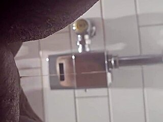 Bold Ebony Granny Pissing Wildly at Highway Rest Stop