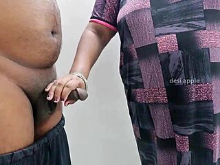 Indian Woman Gently Massages and Strokes