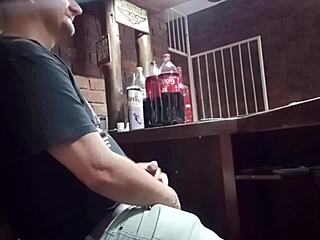 Playing with myself at work giving a sneaky handjob