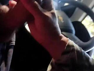 quick session in the car with brazilian shemale oral tease