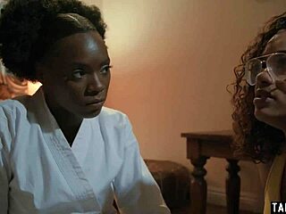 Lesbian Black Beauties Ana Foxxx And Scarlit Scandal Suggest Pussy Eating Session