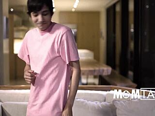 Young Guy Catches Blonde Mature Lady in Taboo Roleplay Scene