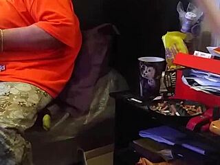 Raw fat stepmom flashes milf ass at monster big black cock