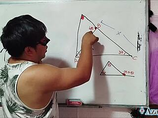 Asian teacher tempts with bedroom math challenges