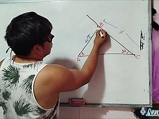 Asian teacher tempts with bedroom math challenges