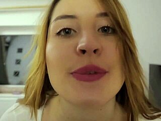 Girl in pantyhose plays with balloons carefully