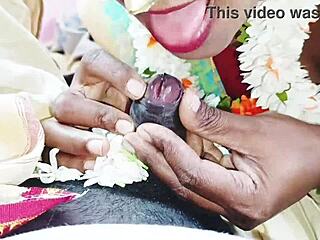 Indian saree housewife cheating husband dirty talk blowjob handjob