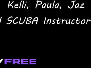 Blonde Scuba Vixen Traps Rivals In Wet Swim Suit Revenge!