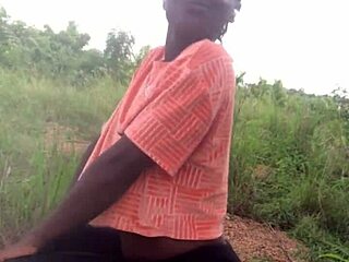 Crazy! Bitch twerking half naked right in the forest middle!