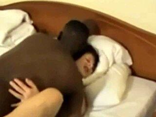 Filming wife in intense black creampie action