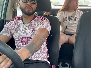 Latina Babe Masturbates Taxi Driver Outdoors