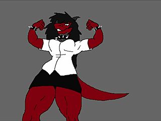 Wendy experiences intense muscle growth transformation with powerful bodybuilder physique