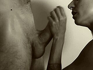 Sexy slow blowjob keeps cock hard
