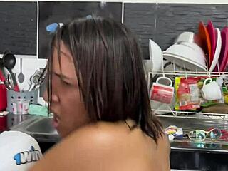 This guy bangs the curvy Latina with big ass and monster cock in intense homemade interracial action.