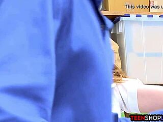 Ozzie redhead teen Ella Hughes gets caught stealing then takes big cock hardcore