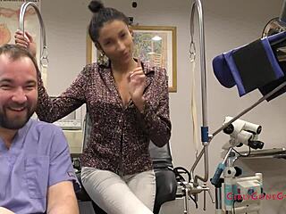 Big Tits Asian Nurse In Latex Gloves Examines Curly Brunette Patient Closely, Spreading And Screaming In Hospital Fetish Scene