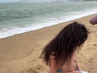 Public Dick Flashing Leads To Huge Cumshot On Her Beautiful Tits At Beach