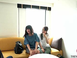 Manami feels intense squirting thrill in threesome with older men at shop