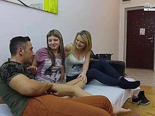 Gina Gerson & Jemma Valentine Threesome Fuck With Cute Blonde And Brunette In Homemade Action Bent Over Doggystyle Licking Pussy To Orgasm