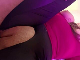 latina wife in leggings enjoys swinger fun with neighbor without protection for cash