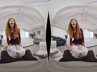 whoa check out milfvr where horny redhead lauren phillips gets blackmailed into wild pov hardcore with her hairy pussy