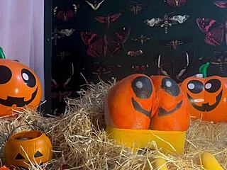 teen gets double creampie. it happens in pumpkin patch with big cock pounding.