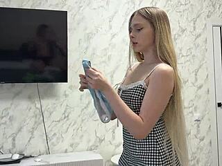 i just pounded this busty brunette amateur so hard in the bedroom that now she'll agree to any wild request i make