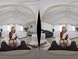 whoa check out milfvr where horny redhead lauren phillips gets blackmailed into wild pov hardcore with her hairy pussy