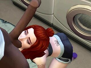 Oh yeah, take that big black cock deep in my ass while he fucks my mouth hard.