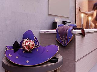 Oh man, Mona is getting off in her bathroom with that slime dildo all by herself