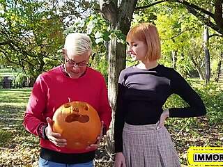 Witness the intense gangbang where curvy redhead gets double penetrated roughly