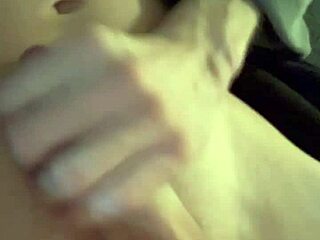 Intense solo session with shaved big white cock masturbating close up at home