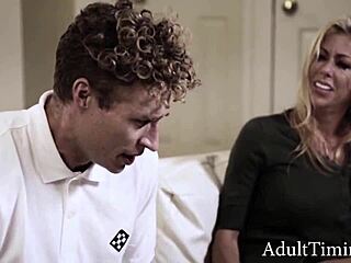 Damn! Teen gets wild sex with unstable woman and guy!