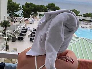 Masturbating With Croatian Wife Lisa On Sunny Balcony In Public View