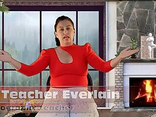 Teacher Everlain Teases Student Torcelini With Lingerie Striptease And Dirty Talk In Intense Interview