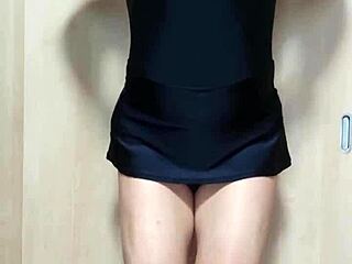 chiso moso update features asian maid with big ass in ponytail. she teases with buttplug and pierced nipples subtly.