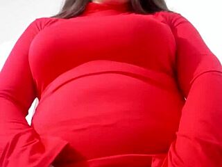 intriguing colombian latina with giant cameltoe in short dress masturbates solo wet pussy dripping