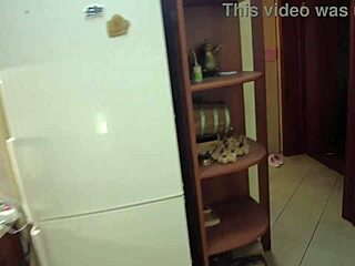 I feel so connected giving this sexy brunette teen a passionate pov blowjob in the kitchen.