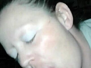 Wife gives suggestive blowjob leading to cumshot in homemade video