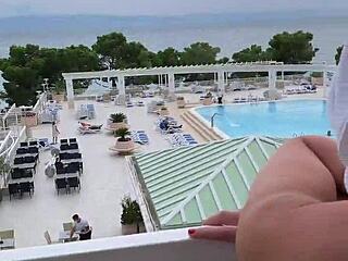 Masturbating With Croatian Wife Lisa On Sunny Balcony In Public View