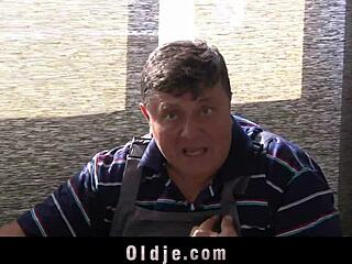 Old Porn Actor Caught Redhead Teen Masturbating and Fucks Her Pussy Hole