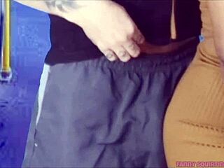 Gostosa woman intrigued by bus encounter with shaking ass under skirt